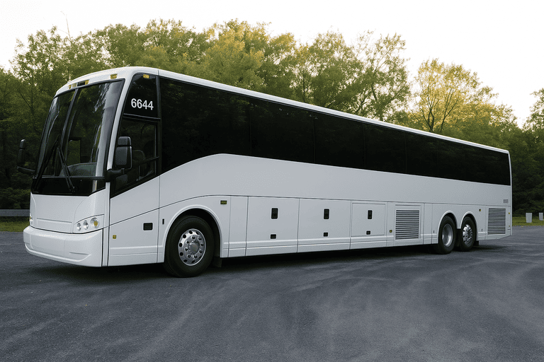 exterior of Escondido Minibus Company coach bus