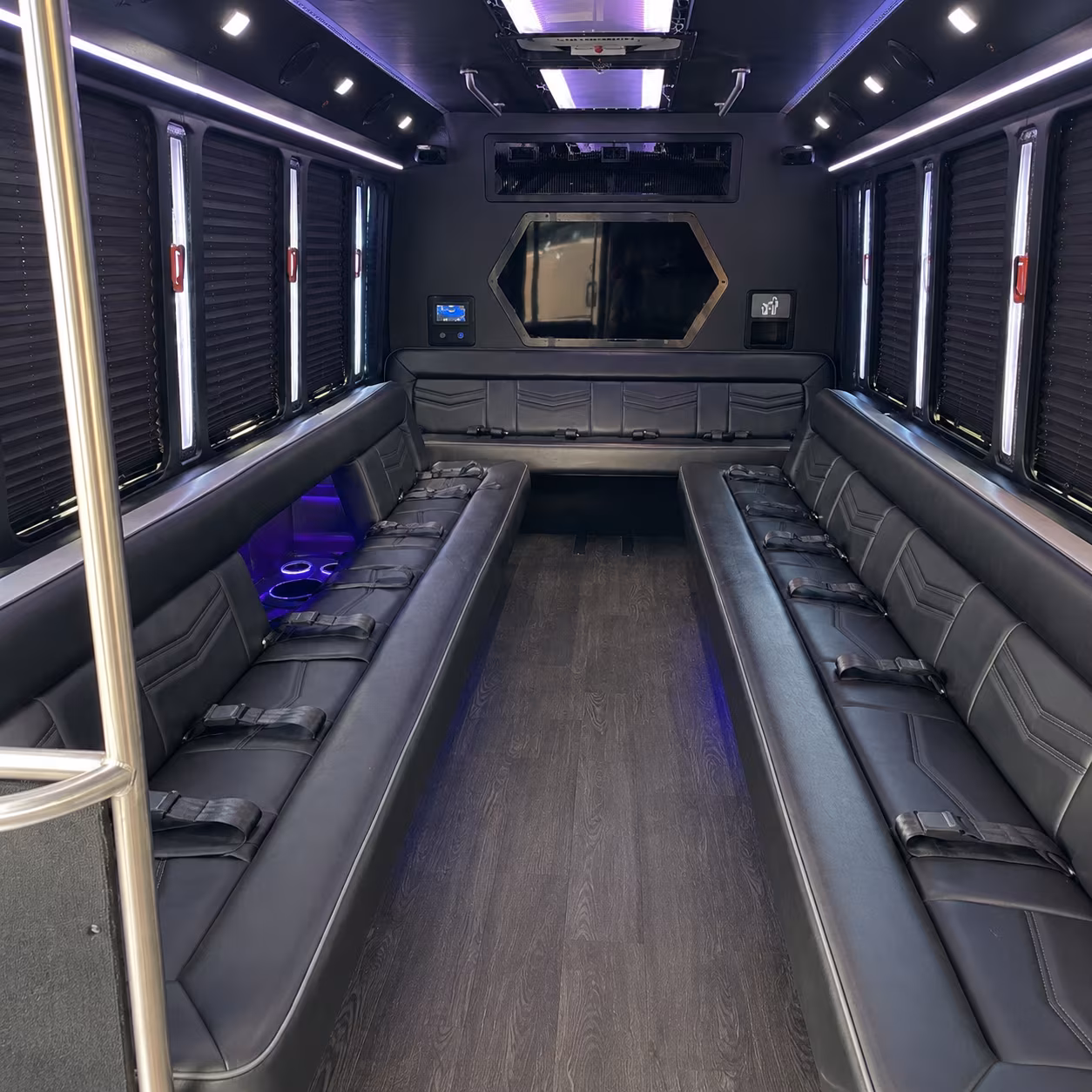 escondido 18 passenger party bus interior