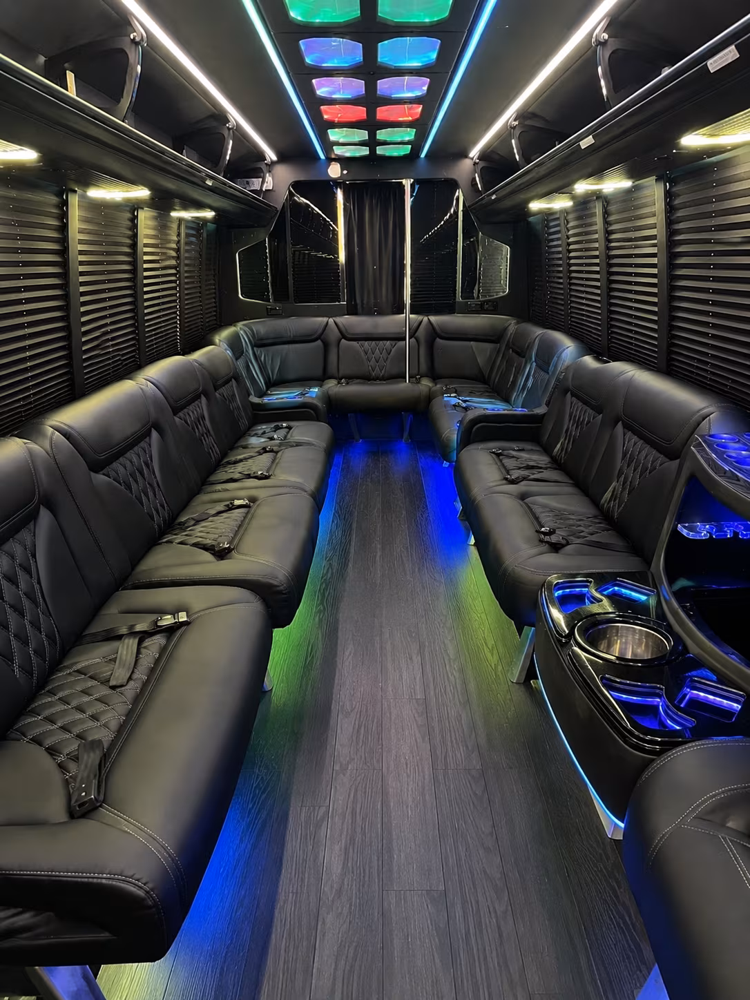 escondido 20 passenger party bus interior