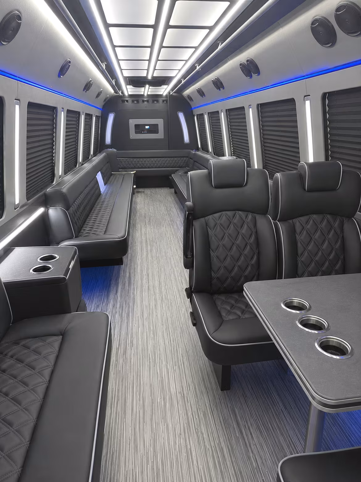 escondido 25 passenger party bus inside