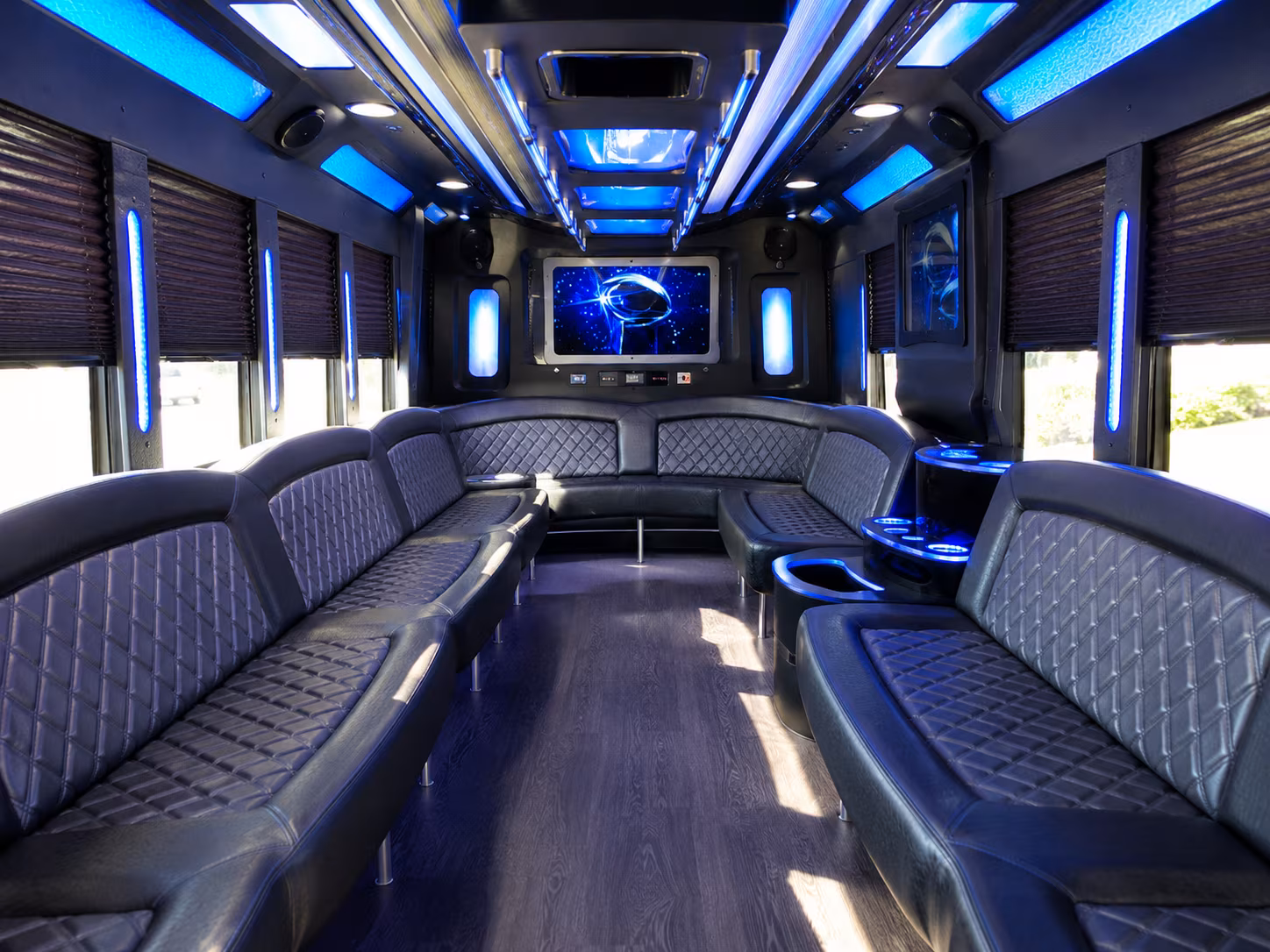 escondido 28 passenger party bus inside