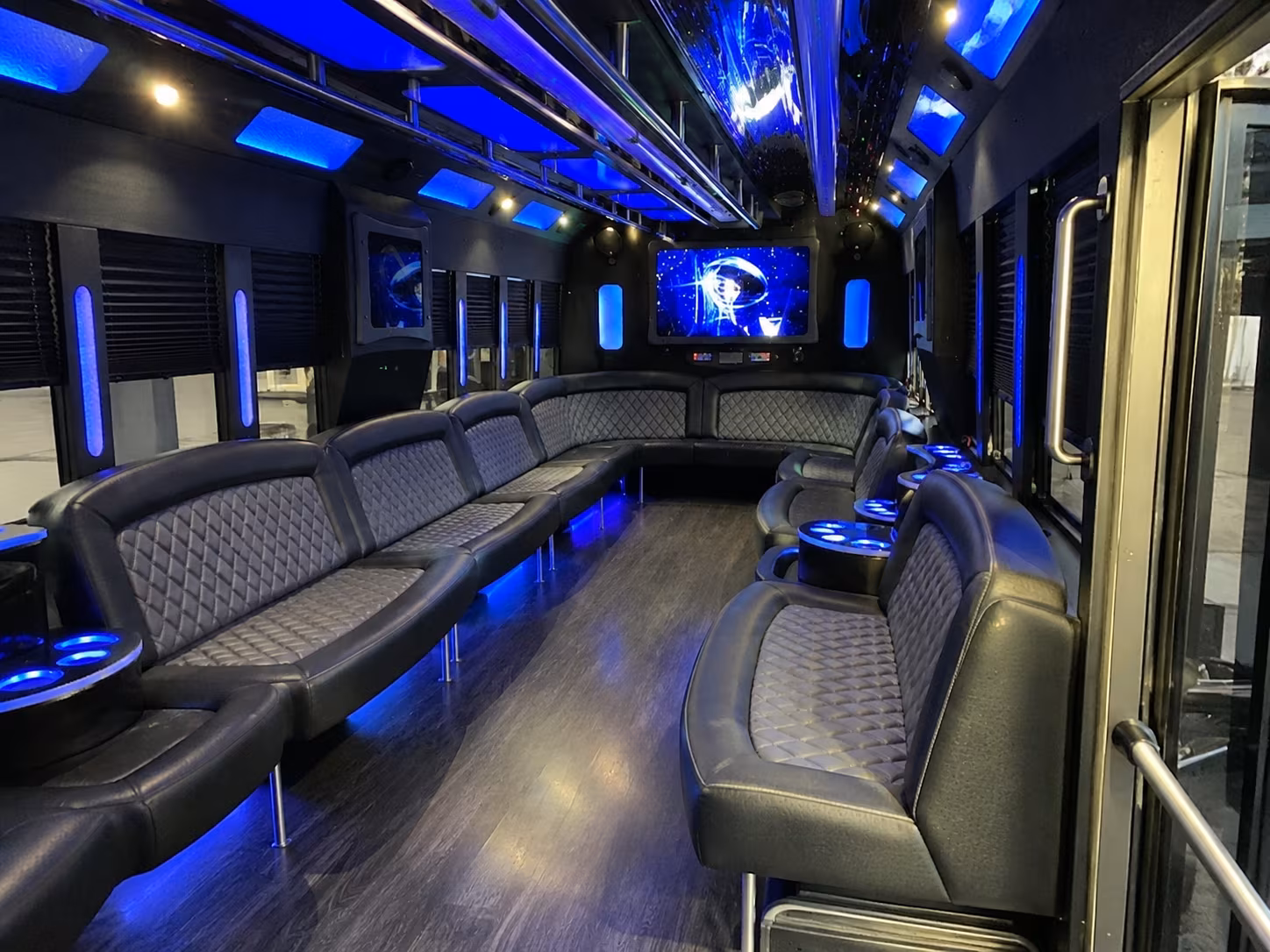 escondido 28 passenger party bus interior