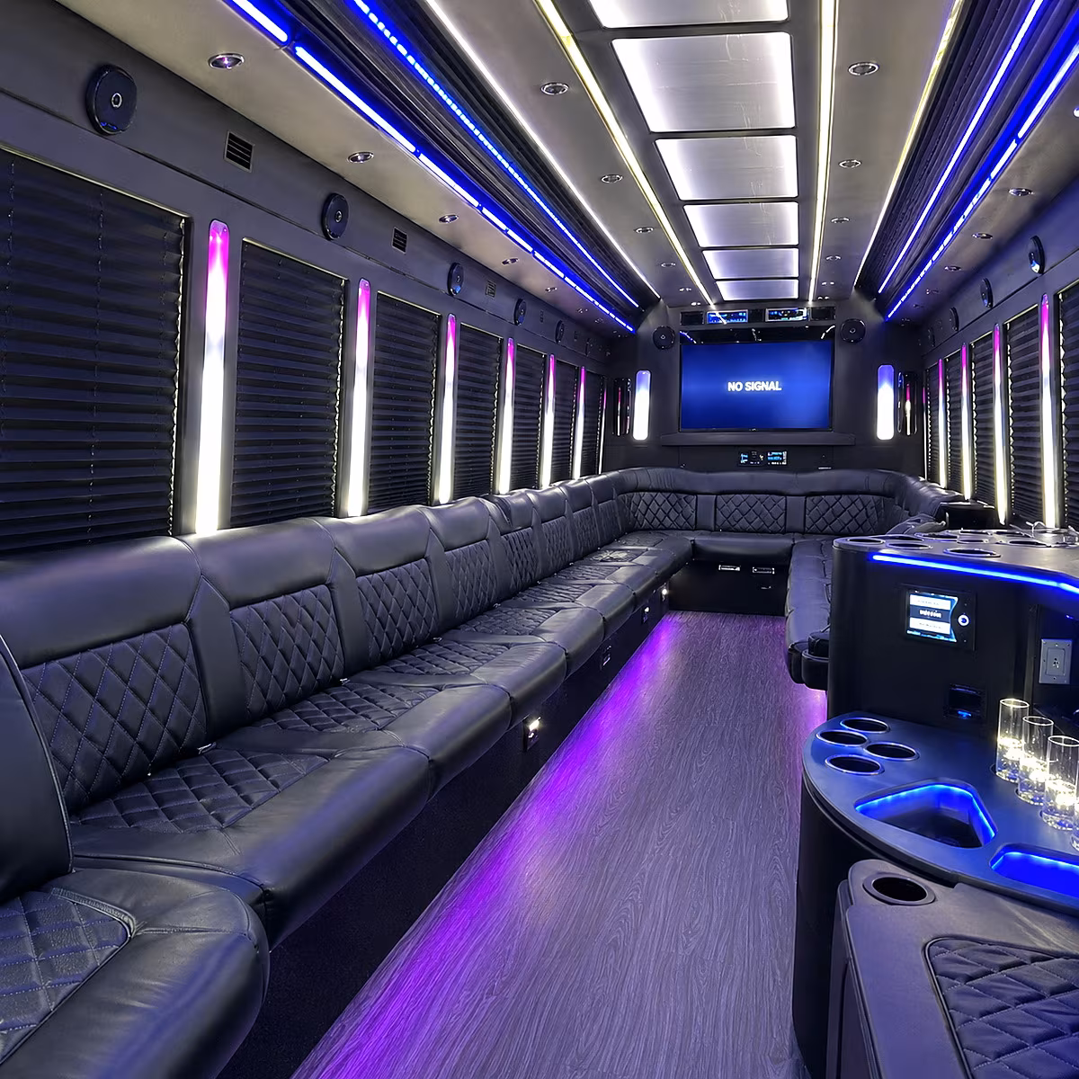 escondido 30 passenger party bus inside