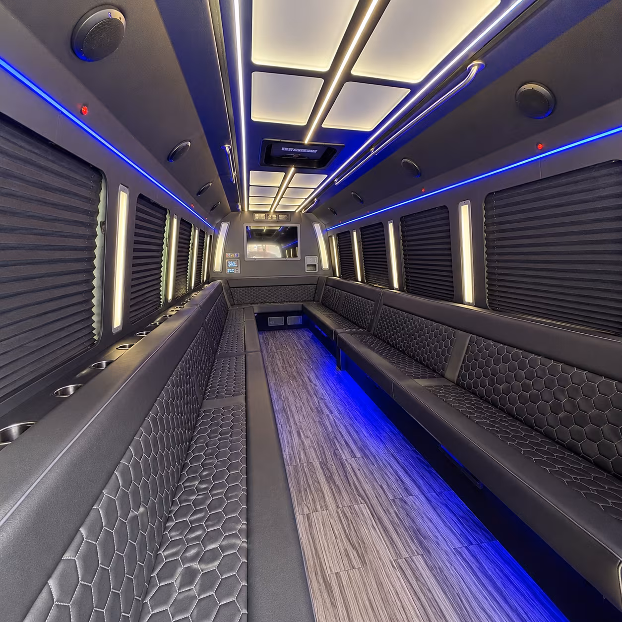 escondido 30 passenger party bus interior