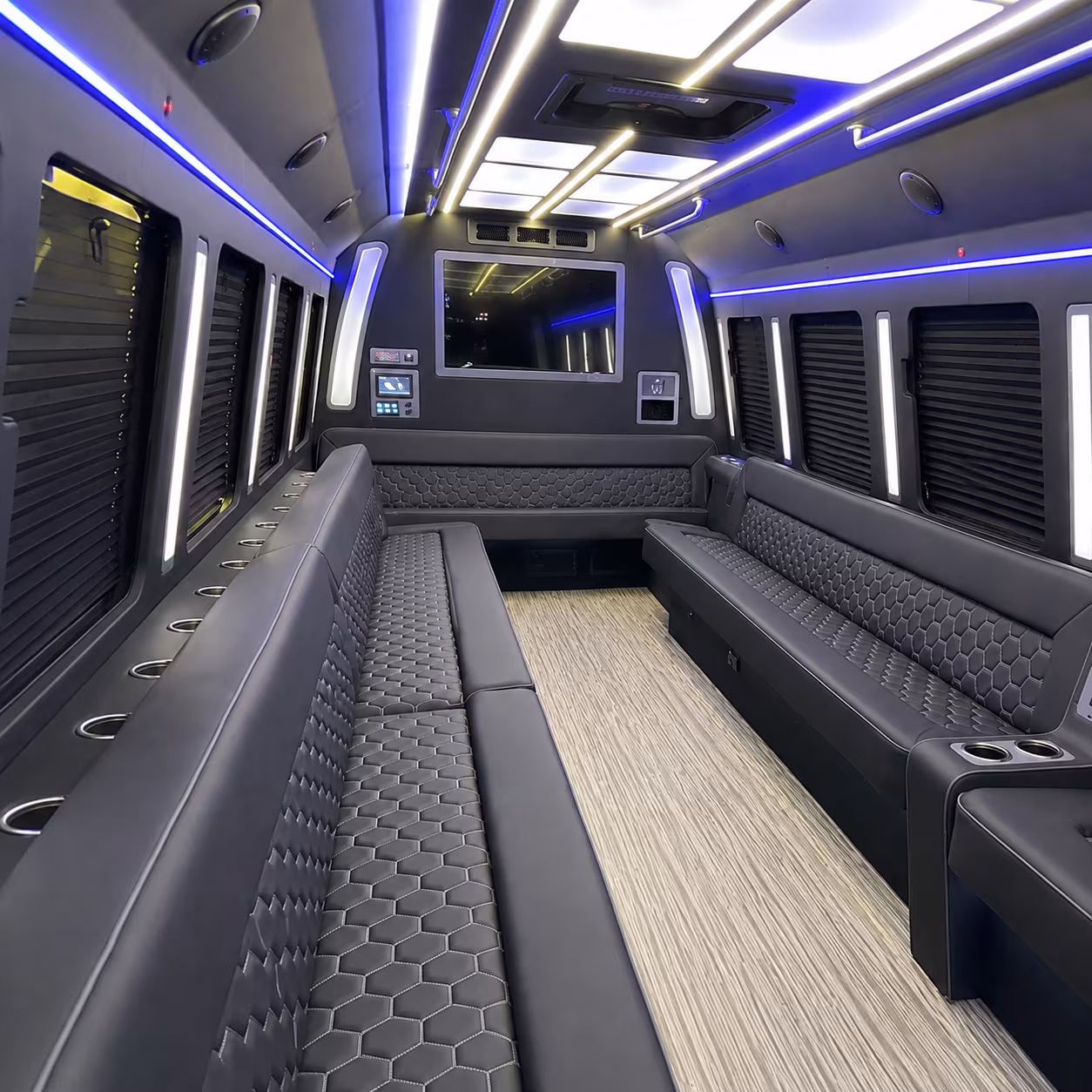 escondido 40 passenger party bus inside