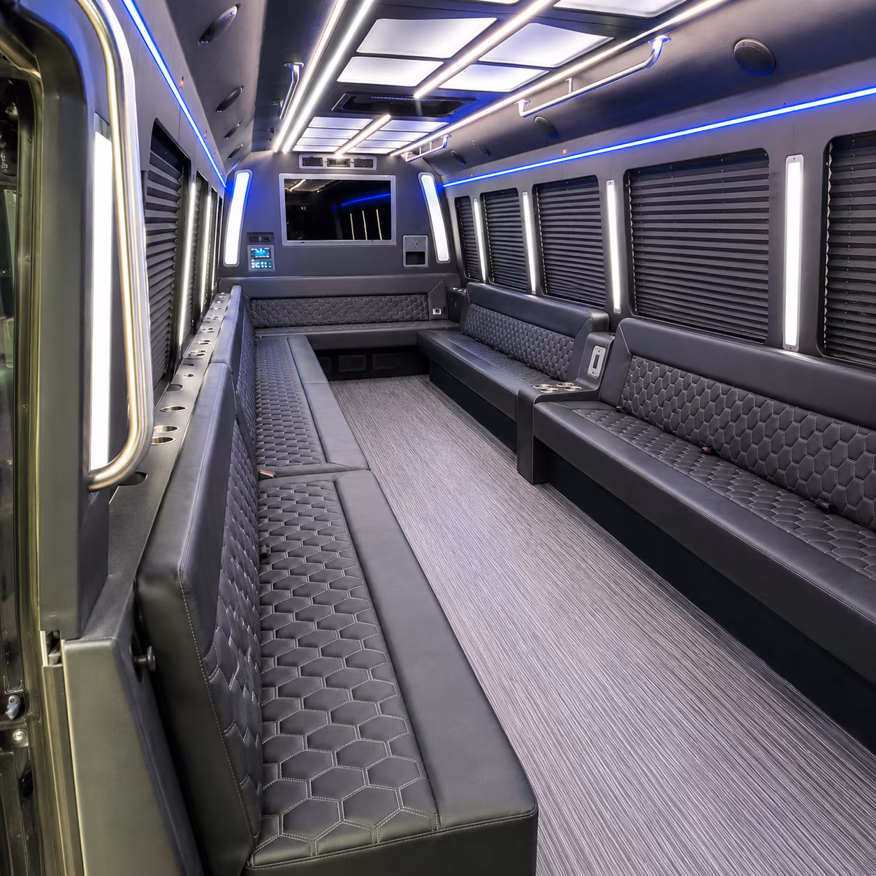 escondido 40 passenger party bus interior