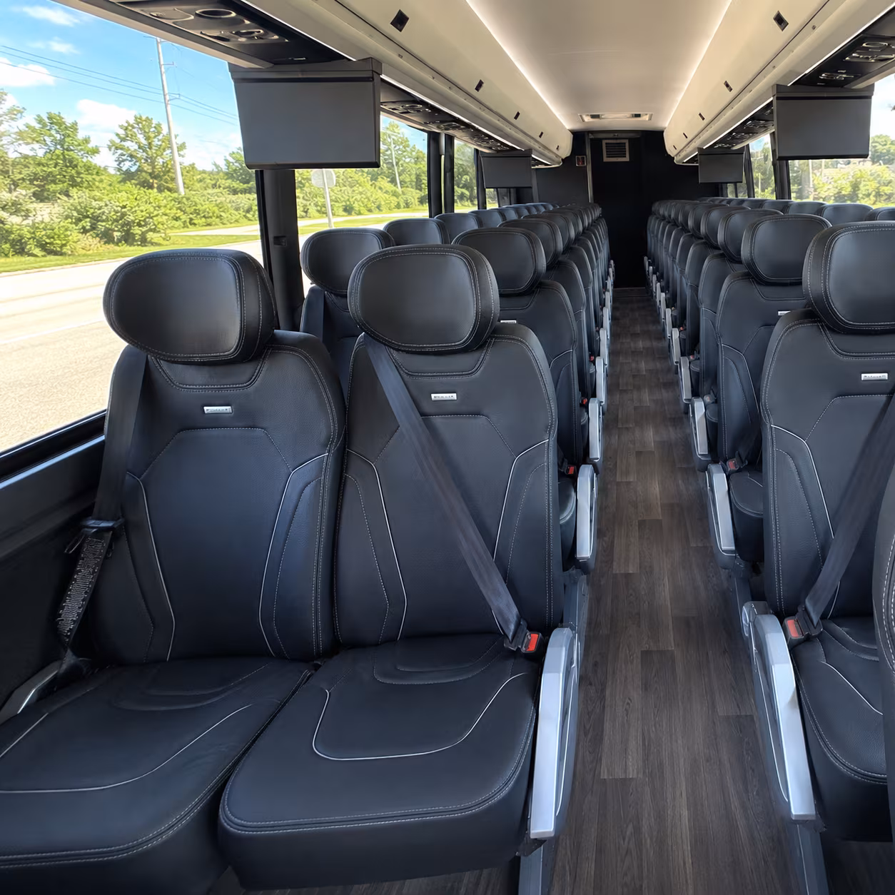 escondido 47 passenger charter bus inside