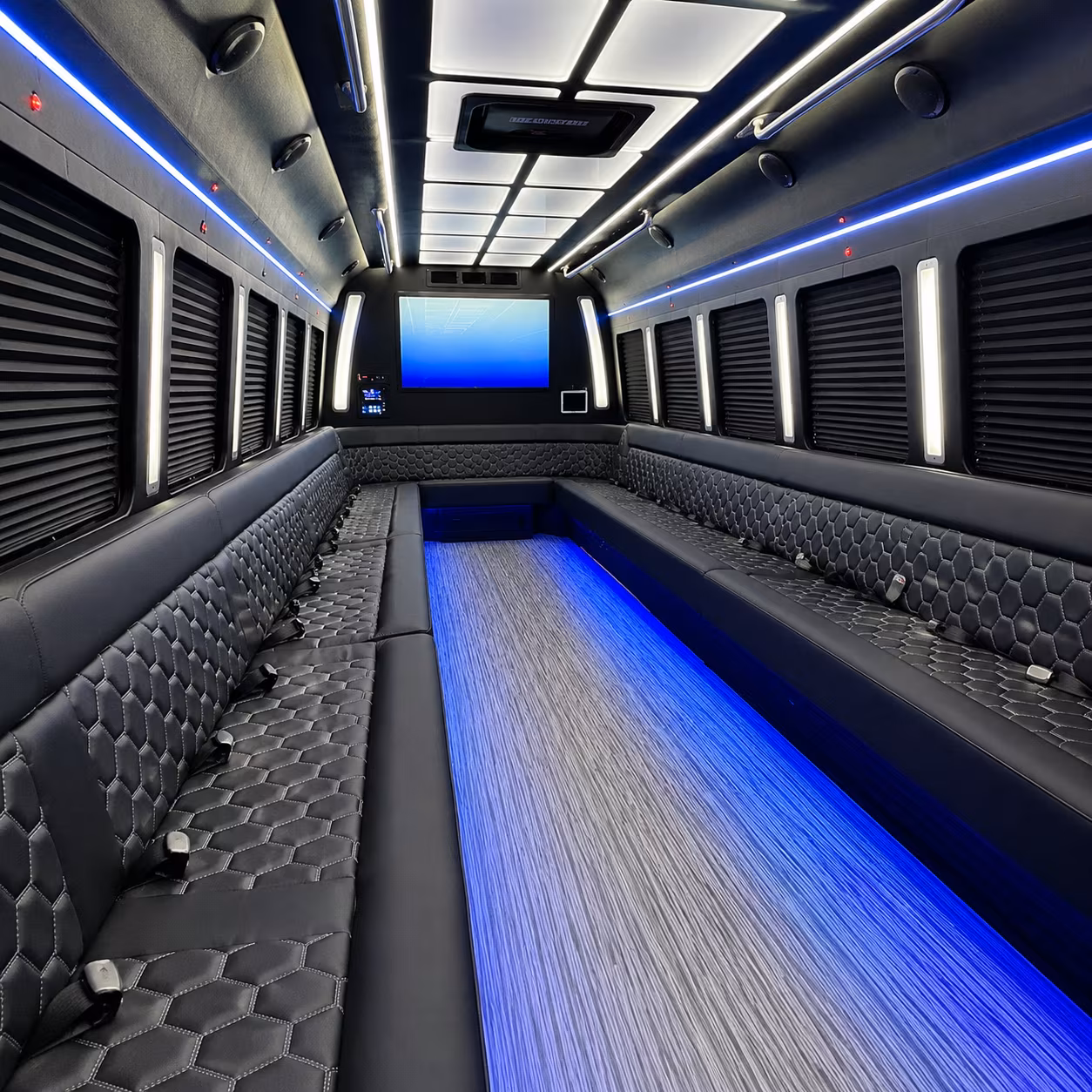 escondido 50 passenger party bus inside